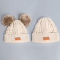 thumbnail image 5 of GRNSHTS Toddler Infant Kids Baby Winter Warm Knit Hat Unisex Boys Girls Crochet Fur Hairball Beanie Cap Khaki, 5 of 11