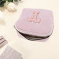 thumbnail image 3 of Unique Bargains 1 Pc Letter t Pattern Makeup Bag for Travel Pink Corduroy, 3 of 6