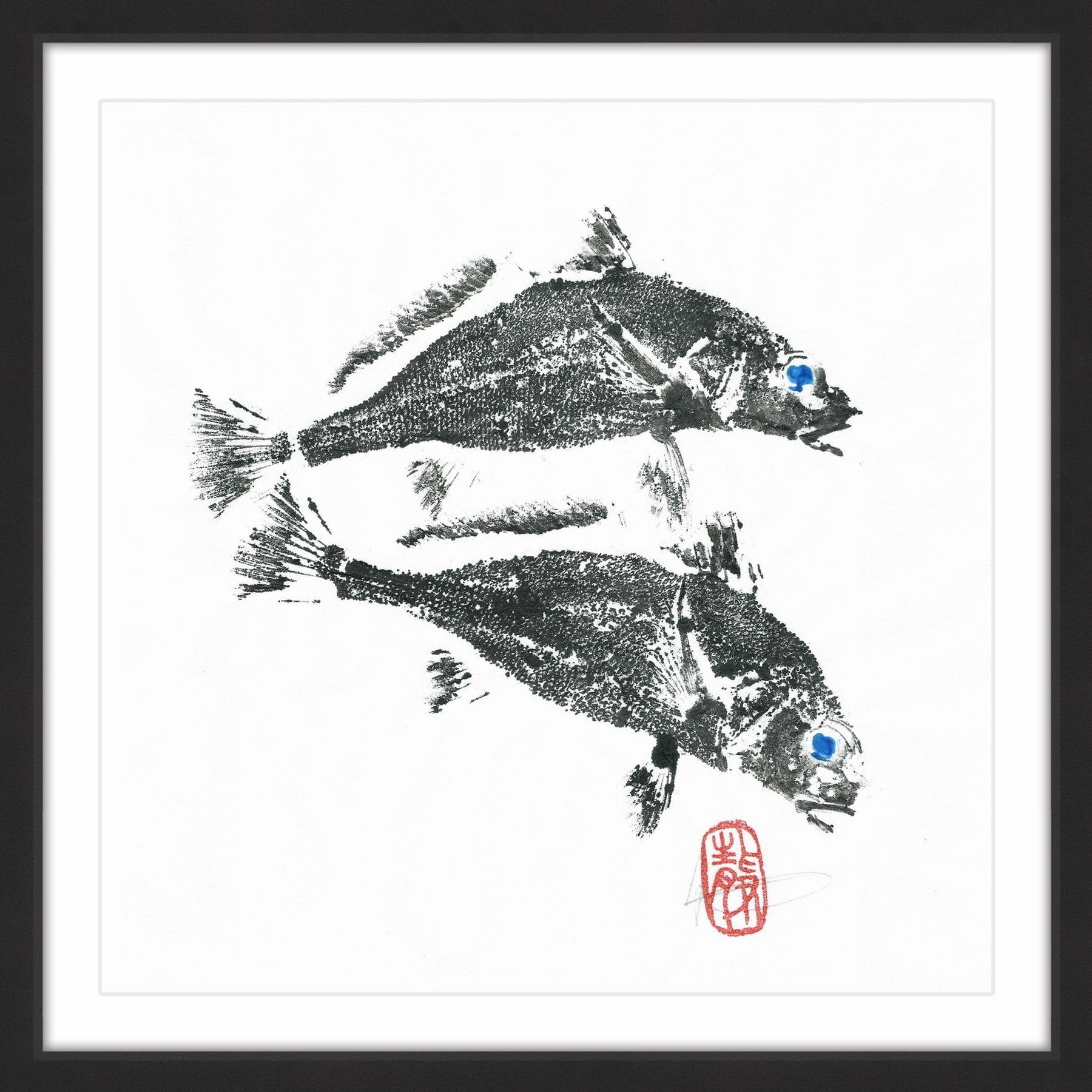 "Fish Get off My Back" Framed Painting Print