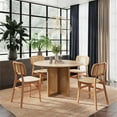 thumbnail image 2 of Pemberly Row Modern Round Dining Table with Cane Base in Natural, 2 of 5
