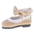 thumbnail image 4 of Zapatos planos con hebilla y correa de tobillo en color beige a escala 1/6 con decoración de lazo para, 4 of 9