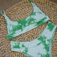 thumbnail image 6 of Swimsuits for Women,Women Tie-dye Pattern Top with Panty Bikini Set Two Piece Swimwear Green L(L), 6 of 8