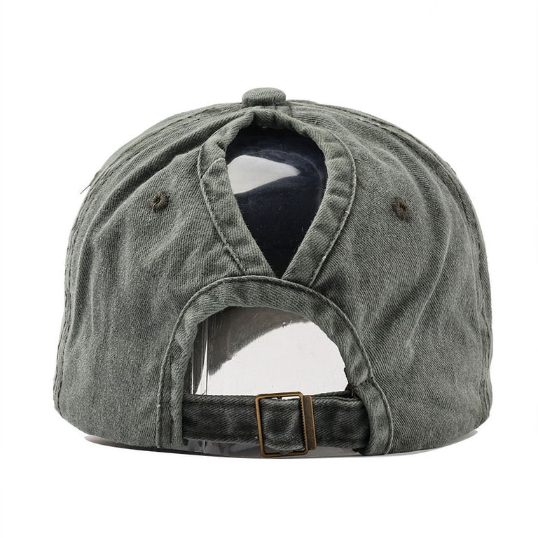 Ponytail Hats Women\'s Washed Distressed Baseball Cap High Cotton Dad Hat HH HOFNEN Ponytail Hats Womens Washed Distressed Baseball  main image 3