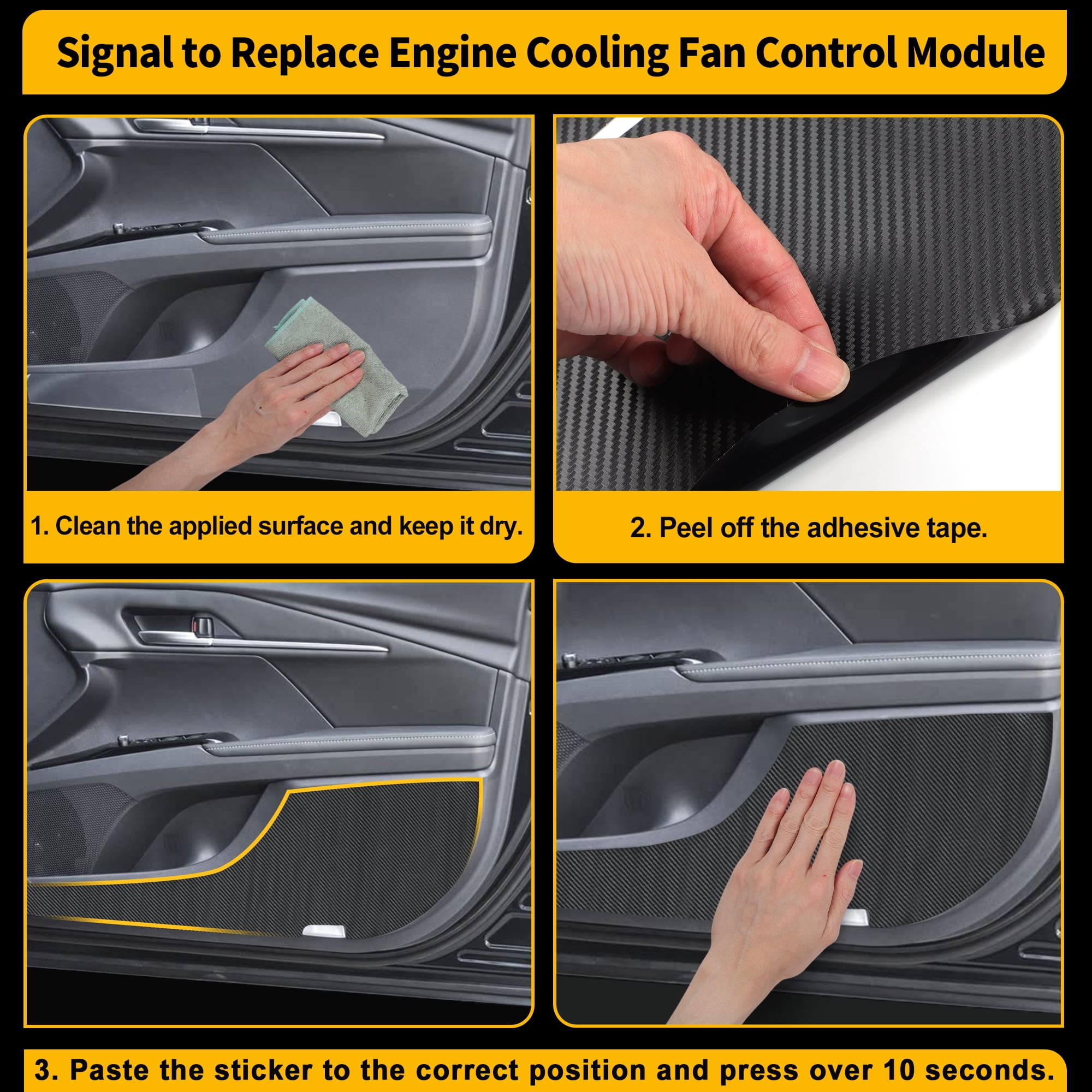 Unique Bargains Car Door Anti Kick Pad Sticker for Toyota Camry 2018-2025 1Set