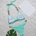 thumbnail image 5 of Gibobby Trajes de Baño para Mujer Natación playa traje de baño Bikini conjunto Bandeau vendaje mujeres Sexy diamante trajes de baño traje de baño Tankini(Verde de menta,G), 5 of 5
