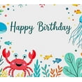 thumbnail image 4 of Under the Sea Themed Happy Birthday Background Banner Party Decoration Supplies Photography Props Birthday Party Backdrop Decorations for Kids Celebration Event Photo Booth Setup, 4 of 7