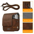 thumbnail image 3 of Fintie Protective Case for Fujifilm Instax Mini 90 - Premium Vegan Leather Bag Cover w/ Adjustable Strap, Vintage Brown, 3 of 7