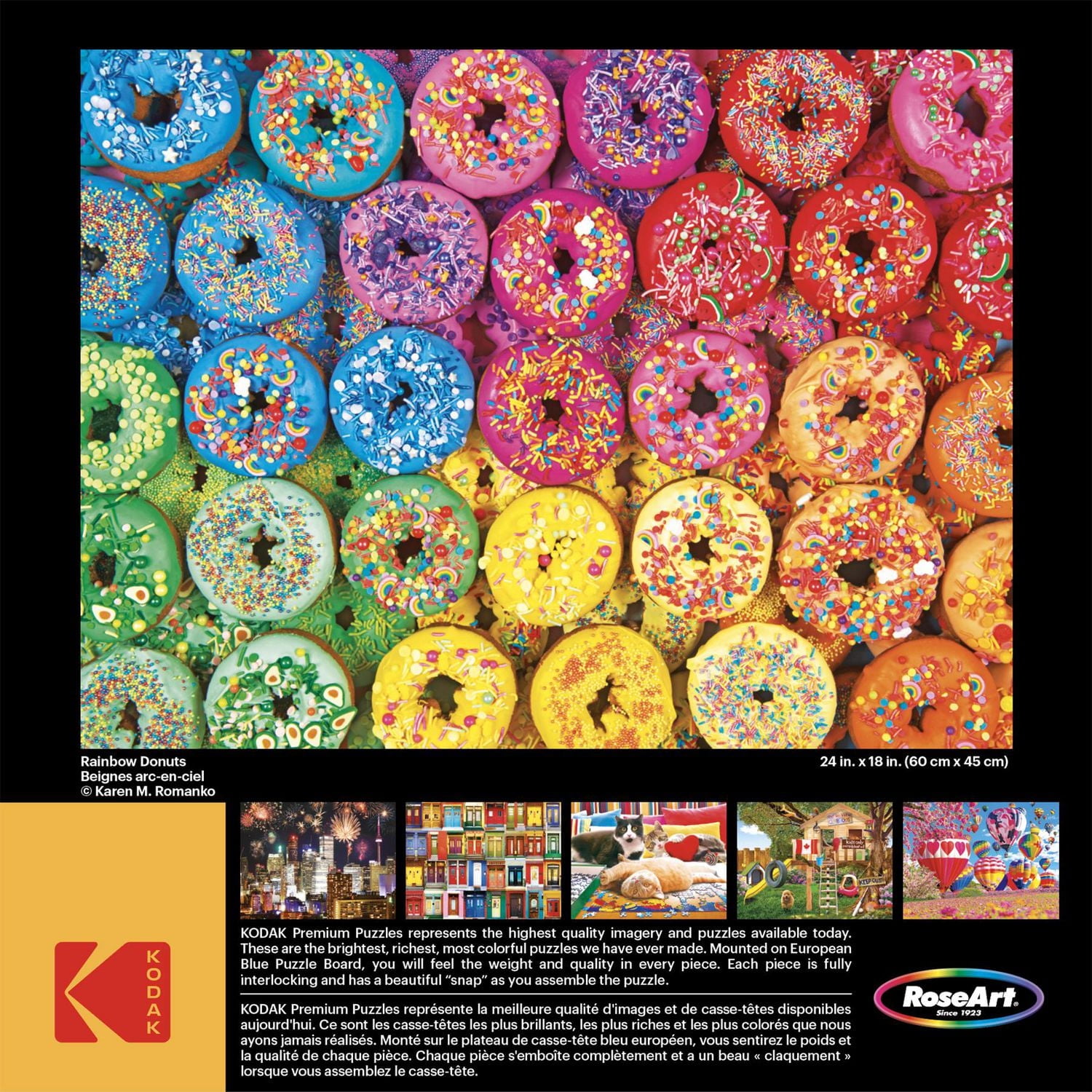 Kodak 550 Piece Jigsaw Puzzle - Rainbow Donuts