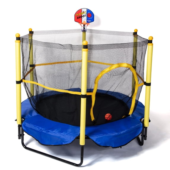Mini Trampoline for Kids Toddler Indoor or Outdoor Trampoline with Safety Enclosure Net for Children