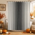 thumbnail image 2 of Black Striped Shower Curtain Set - Standard 72" x 72" Washable Bathtub Curtain with 12 Hooks, Farmhouse Beige Stripes Vintage Rustic Waterproof Fabric Stall Shower Curtains for Bathroom Décor, 2 of 8