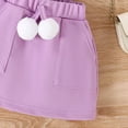 thumbnail image 5 of Huanglei Girls' Sleeveless Vest Hairball Pendant Solid Color Skirt Two Piece Set, 5 of 9