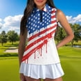 thumbnail image 3 of Aplkyhs 250th Anniversary Matching Couple Sport Shirts Patriotic Star Quarter Zip Golf Tennis Tank Top Women's Matching Hawaiian Golf Shirt for Couple Racerback Design, 3 of 6