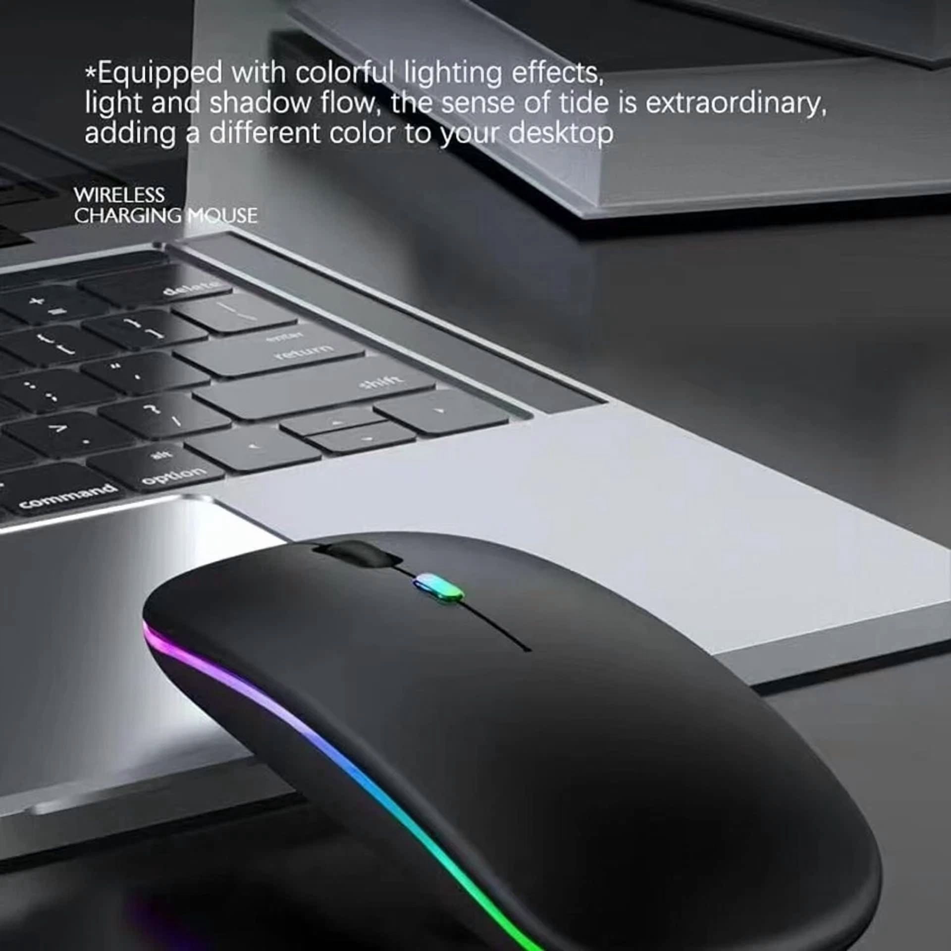 CIRCLE- Wireless Bluetooth Mouse,Led Dual Mode Rechargeable Silent Slim Laptop Mouse
