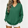 thumbnail image 2 of Aezemi V Neck Pullover Shirts Womens Fashion Long Sleeve Dressy Comfy Home Blouses Winter Fall Outdoor Workout Trendy Flowy Tees S, 2 of 6