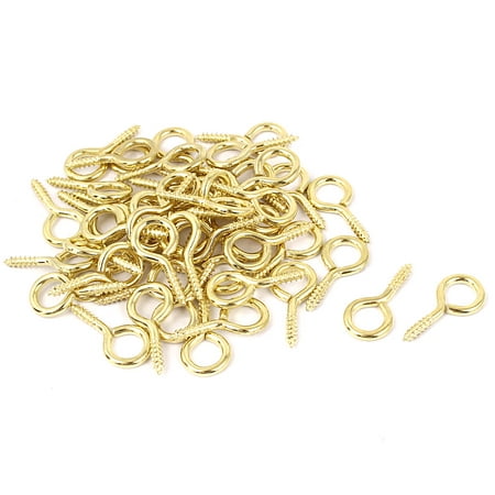 

Uxcell Jewelry Garden Vine Wire 3.1mm Thread Dia Eyelet Screw Eye Hook Gold Tone 50pcs