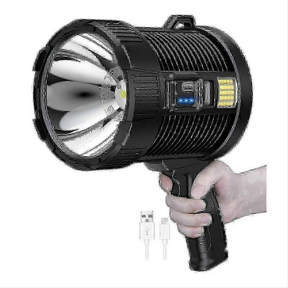 100000 Lumens Rechargeable LED Spotlight - Handheld Flashlight for Outdoor Camping & Hunting