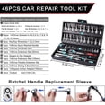 thumbnail image 2 of 46pcs,1-4 Inch Drive Box End Socket Set | Metric Ratchet Wrench Set With 4-14mm Cr-V Socket | S2 Bit, Extension Bars, Mechanic Tool Kits For Household Auto Repair, Chrome Vanadium Steel, 2 of 5
