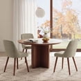 thumbnail image 4 of AFO Dining Chair Set of 2 with Solid Wood Legs, Modern Tufted Back Dining Room Chairs for Kitchen and Cafe, Taupe, 4 of 7