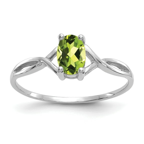 Primal Gold 14 Karat White Gold Peridot Birthstone Ring