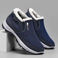 thumbnail image 7 of Wovix Men's Winter Slip-On Warm Ankle Chukka Boots with Arch Support Waterproof Anti-Slip Snow Loafers Hiking Walking Shoes Outdoor Shoes Blue 41, 7 of 7
