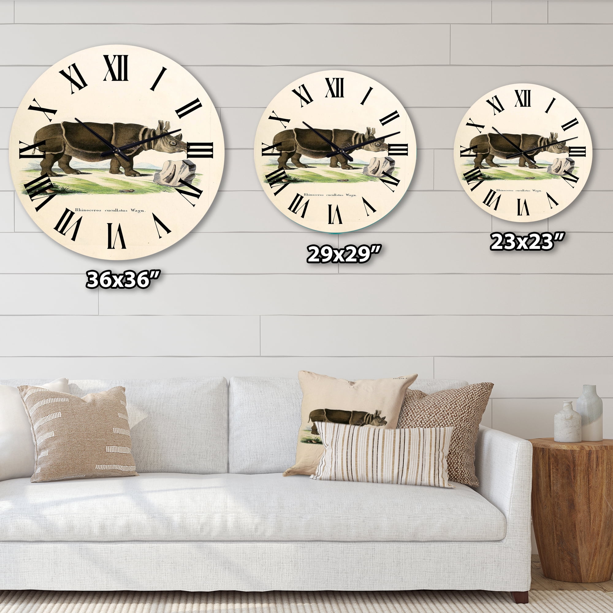 Designart 1 in Quartz Farmhouse Wall Clock