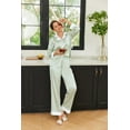 thumbnail image 3 of Ekouaer Silk Pajamas for Women Long Sleeve Satin Pajama Set Striped Leopard Print Pj Sets Button Down Loungewear Sleepwear, 3 of 5