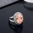 thumbnail image 6 of Gem Stone King 925 Sterling Silver Peach Nano Morganite Engagement Ring for Women (10.64 Cttw, Oval 14X10MM, Available in Size 5, 6, 7, 8, 9), 6 of 6