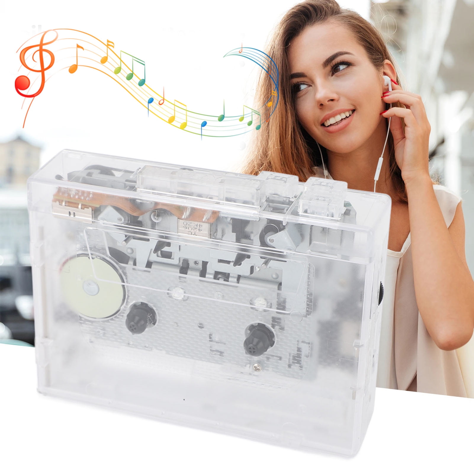 Lecteur cassette portable pour voiture, convertisseur de cassette vers MP3, lecteur de cassettes AM FM avec prise casque 3,5 mm et haut-parleur