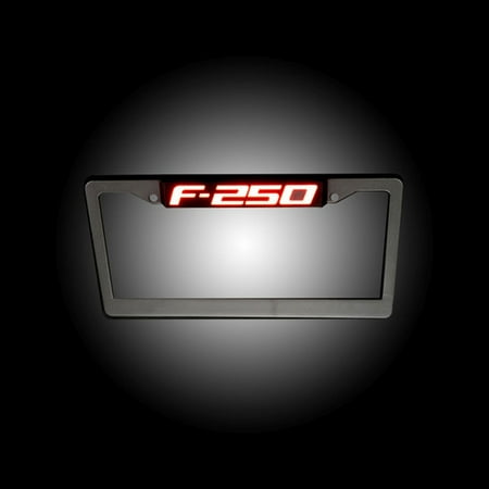RECON 264311F250 Ford F-250 Logo Illuminated RED For LED License Plate Frame