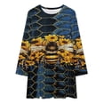 thumbnail image 2 of Watercolor Bumblebee With Yellow Sunflowers Loose Dress Evening Dress Summer Dresses for Women Luxury Dress Long Sleeved Dress, 2 of 4