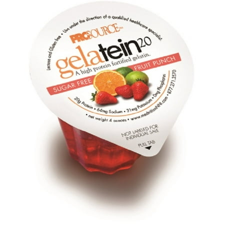 Protein Supplement Gelatein 20 Fruit Punch 4 oz. Cup Ready to Use-Case of (Best Protein Shaker Cup)