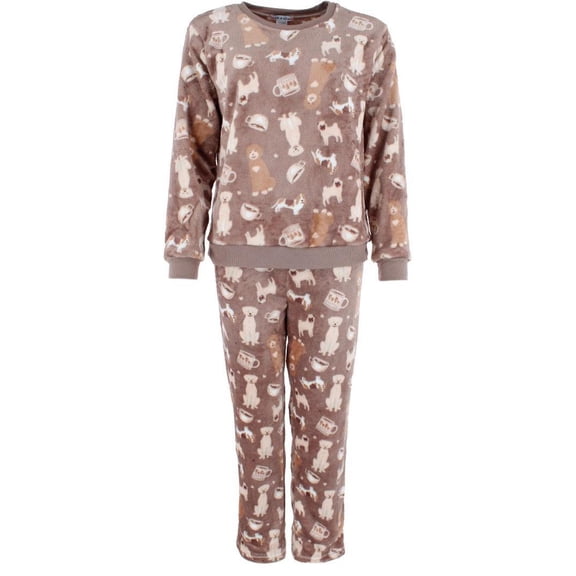 em & alfie Dog Lover Plush Crewneck Pajama Set (Women)