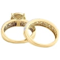 thumbnail image 2 of Bluebelljewels His & Her 14K Yellow Gold Finish Round Cut Cubic Zirconia Wedding Wear Trio Ring Set, 2 of 3