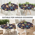thumbnail image 7 of Colorful Halloween Icons Pattern Round Fitted Tablecloth with Elastic Edge,Dining Table Cover Waterproof,Outdoor Round Tablecloth for Camping,Dining,Indoor and Outdoor, 7 of 7