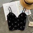 thumbnail image 1 of SINGREINY Mujeres Retro Velour Strap Tops Verano Cuello en V Sin mangas Sin espalda Slim Tank Top Chic Print Sexy Off Shoulder Short Camis Tan Jianjun unisex, 1 of 2