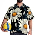 thumbnail image 4 of Daisy Men's Short Sleeve Beach Shirts, Casual Printed Button Down, Summer Unisex Spread Collar Tops, 4 of 6