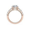 thumbnail image 2 of 1.70 T.C.W Round Shape Natural Diamond Latest Design Solitaire with Accents Wedding Ring for Women Solid 18K Rose Gold Size 8, 2 of 8