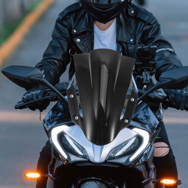 Nestingho Parabrisas Universal Para Motocicleta En Negro Con Protección Y Aerodinámico