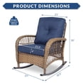 thumbnail image 2 of Socialcomfy Rattan Outdoor UV-Resistant Rocking Chair, Navy Blue (Set of 2), 2 of 7