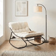 thumbnail image 2 of Ktaxon Rocking Chair with Cushion for Indoor Patio Lounge Rocker, Off-White, 2 of 9