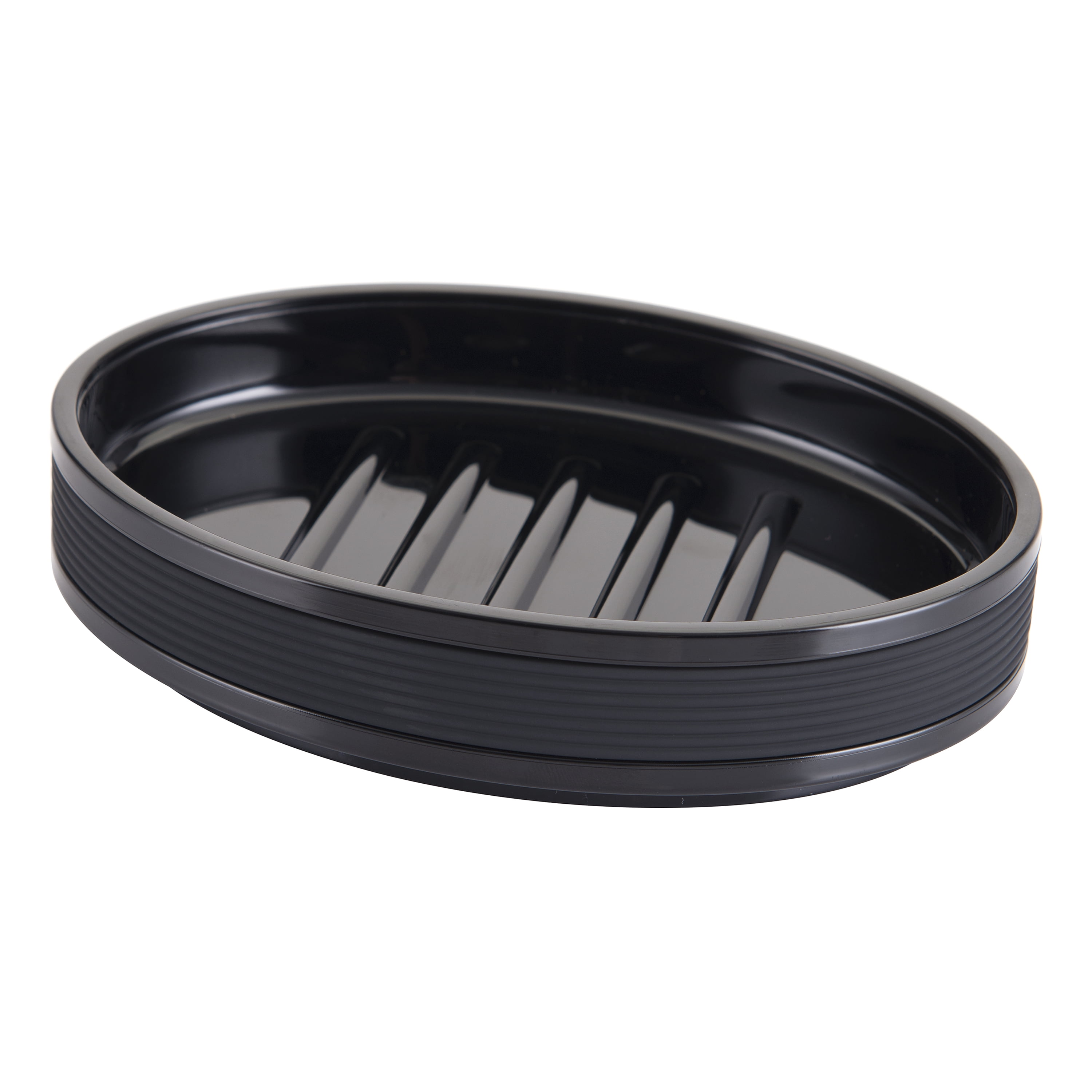 Mainstays Soft Touch Black Plastic Soap Dish, 1 Each