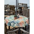 thumbnail image 2 of Outdoor Tablecloth with Umbrella Hole for Patio/Picnic/Party/Camping, Coastal Beach Waterproof Table Cloth Round Cover Washable, Nautical Summer Coral Starfish Shell (Dia 60"), 2 of 8