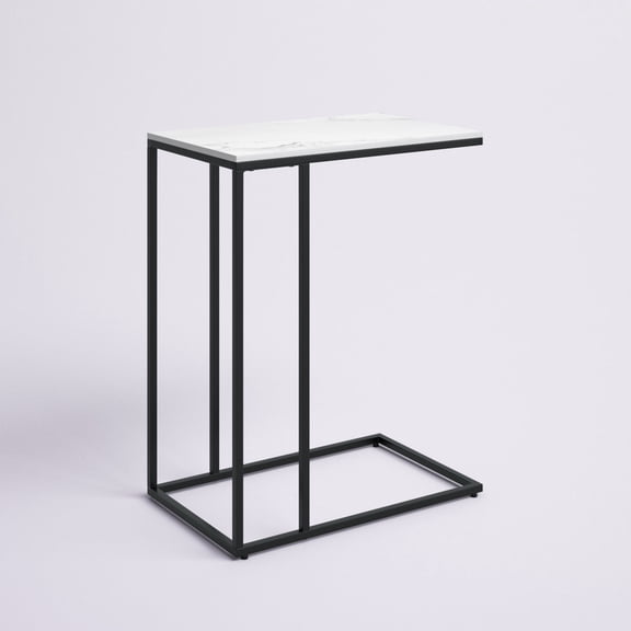 Ashana Tile Top C-Shaped End Table - Black