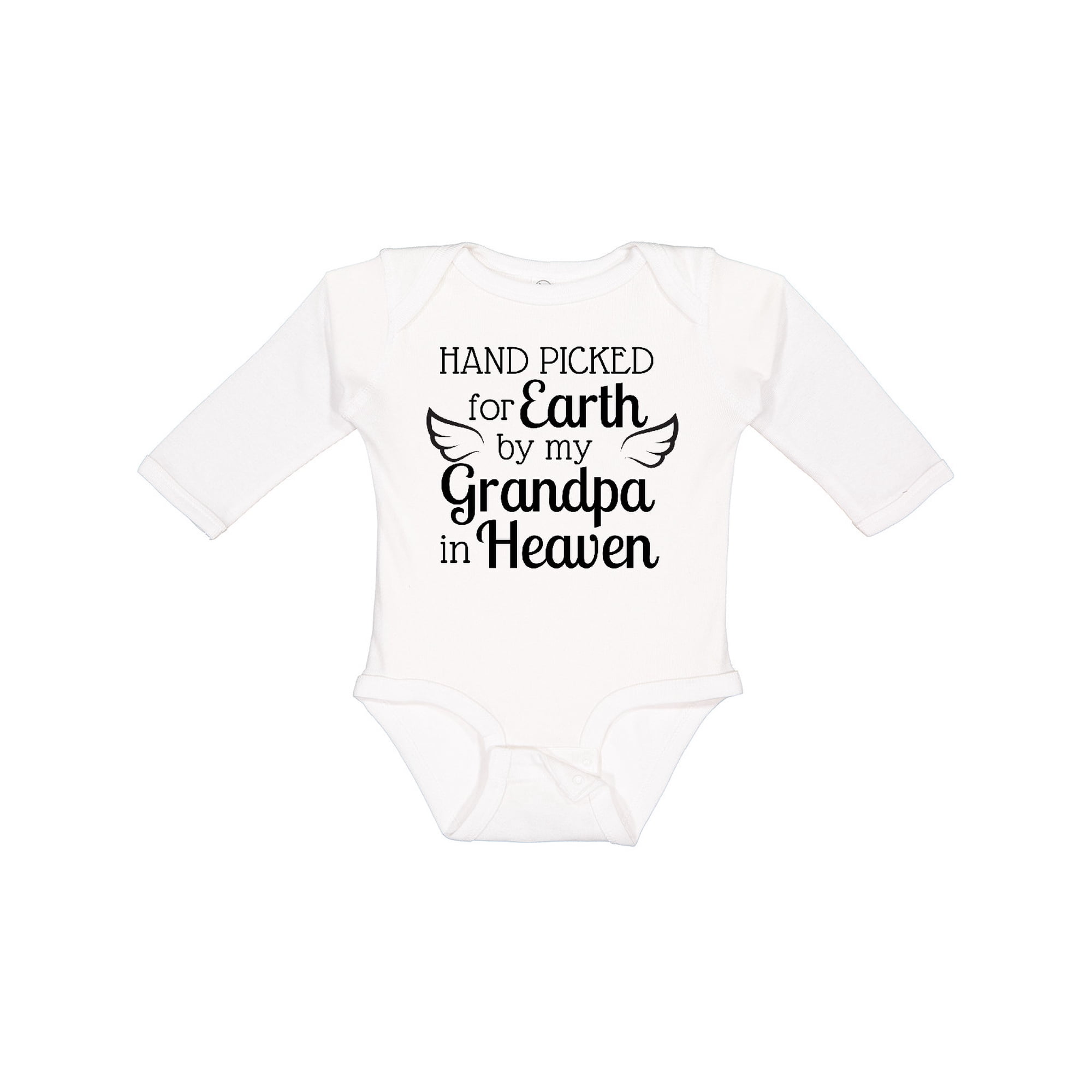 Inktastic Hand Picked for Earth by My Grandpa in Heaven Boys or Girls Long Sleeve Baby Bodysuit