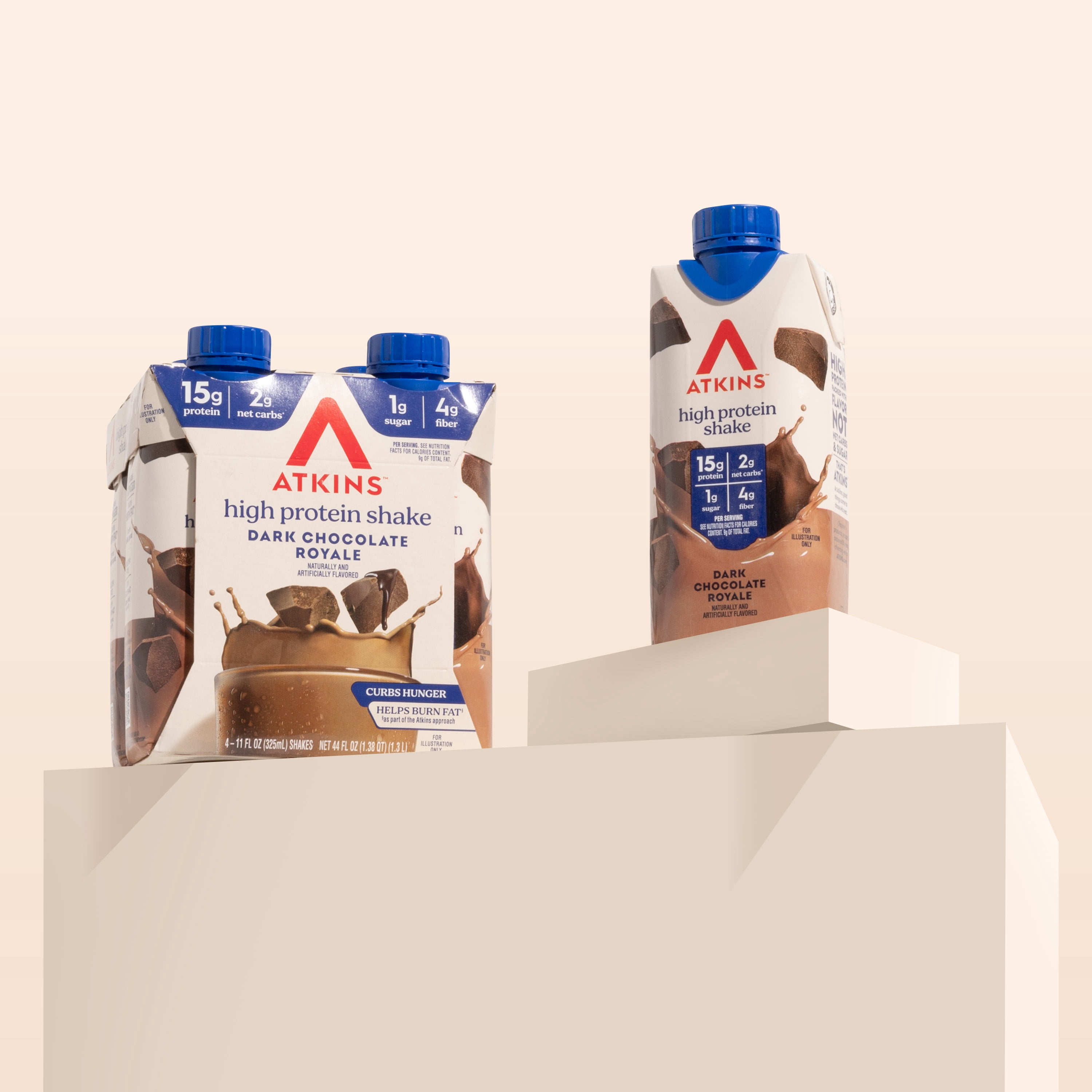 Atkins High Protein Shake, Chocolate Royale Flavor, 15g of Protein, 1g Sugar, Low Carb and Low Sugar Protein Shakes, Keto Friendly, 12 Count