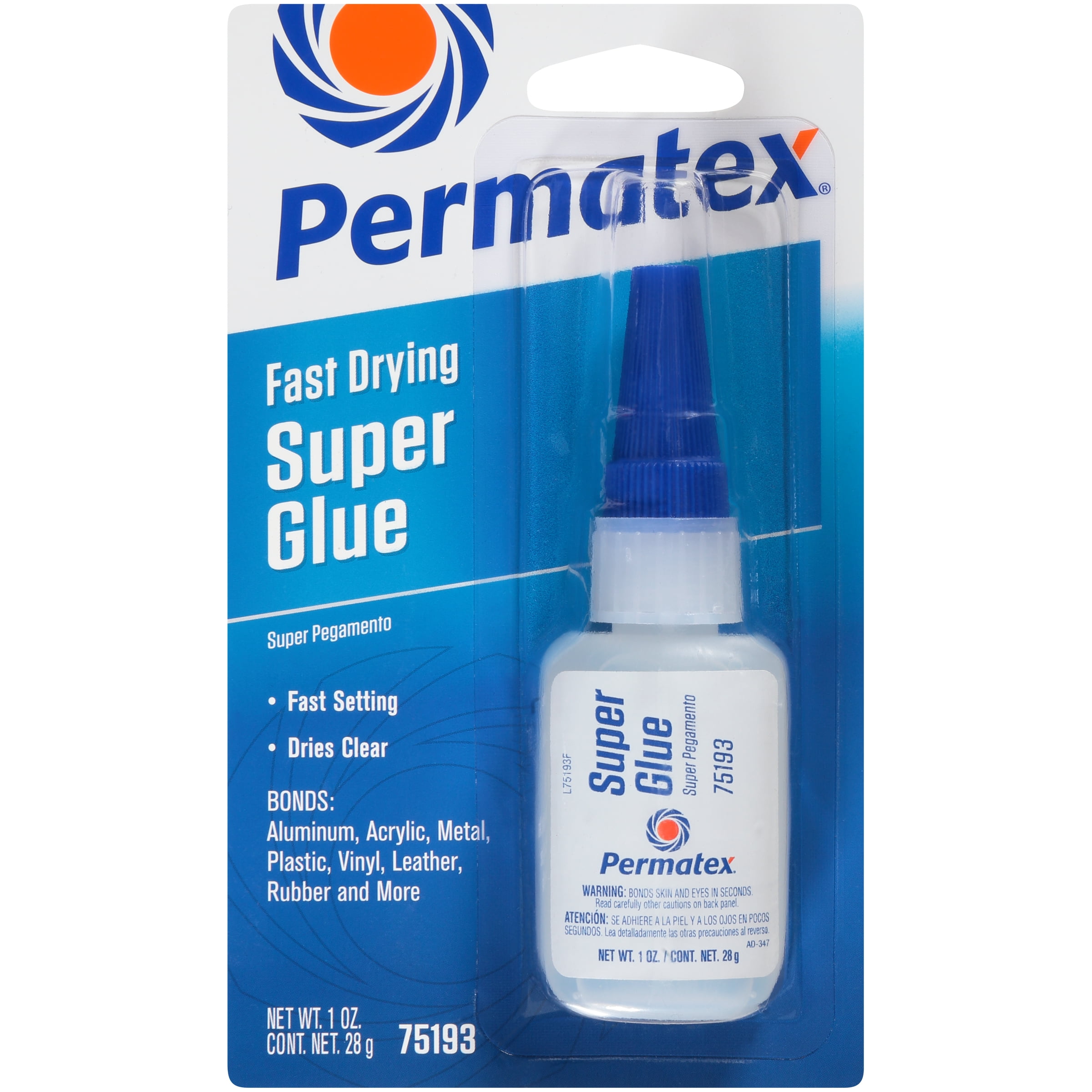 Permatex Fast Drying Super Glue 1 Ounce Fast Setting Dries Clear 75193
