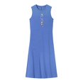 thumbnail image 1 of Vestido largo de verano para mujer, vestido suave de primavera con cuello redondo para vacaciones, caminar, trabajo , s S, 1 of 7