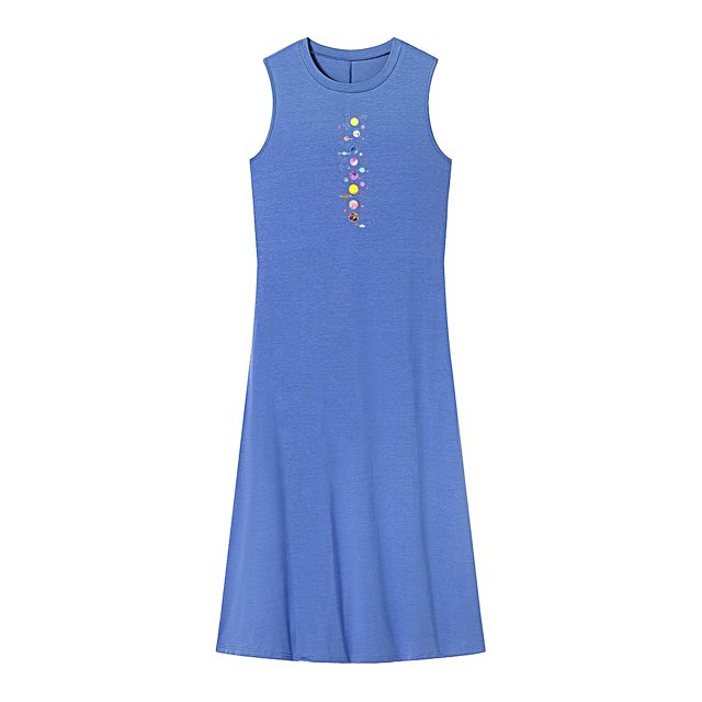 Vestido largo de verano para mujer, vestido suave de primavera con cuello redondo para vacaciones, caminar, trabajo , s S