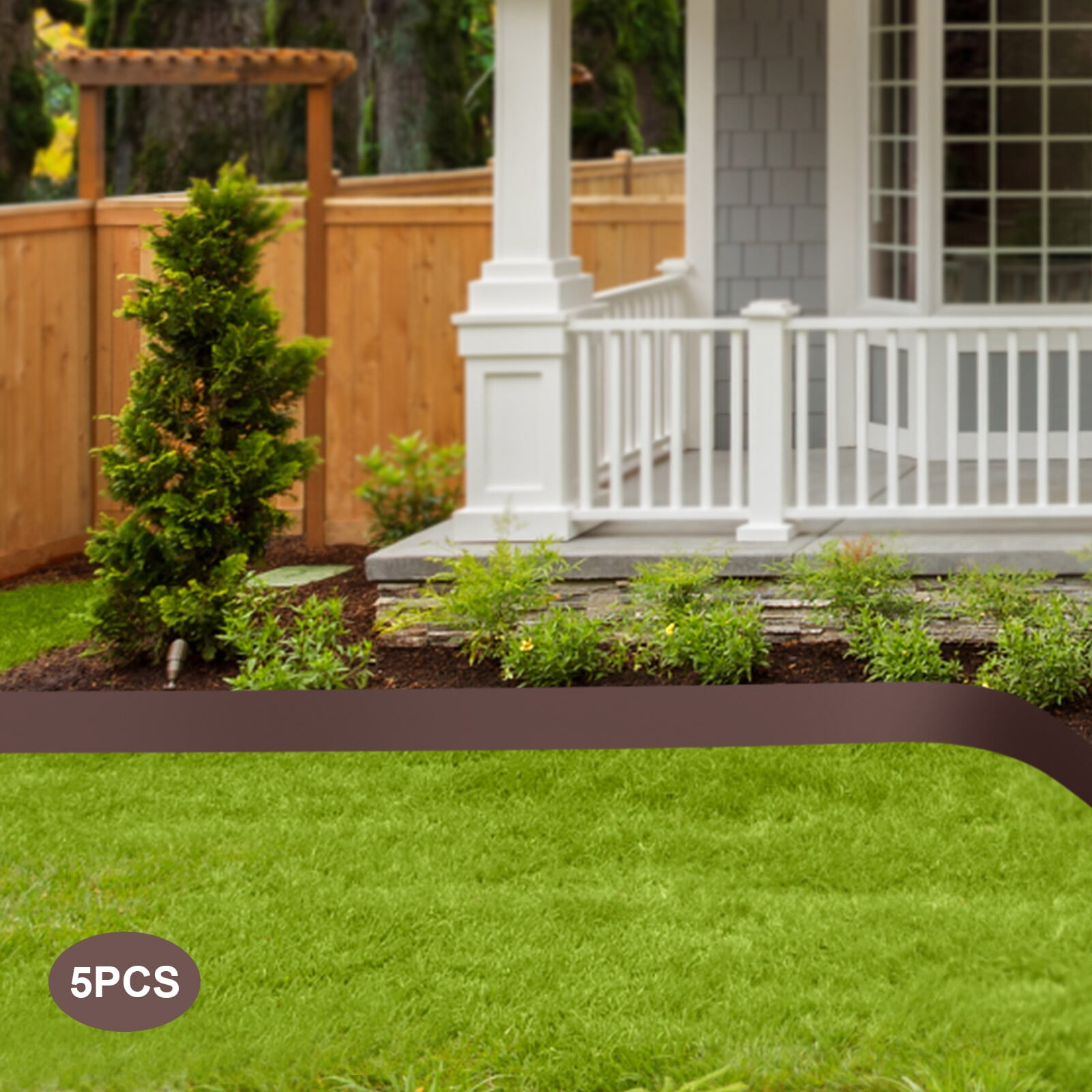 PEAKORA5PCS 5"x39" Garden Border Metal Barrier Steel Lawn Edging Metal Landscape Edging