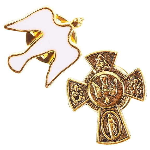 WORGEOUS 2 Pcs Cross Brooch Creative Scarf Pin Elegant Miss